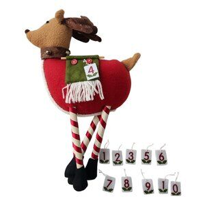 Reindeer Advent Calendar With Candy Cane Legs & Numbered Pockets